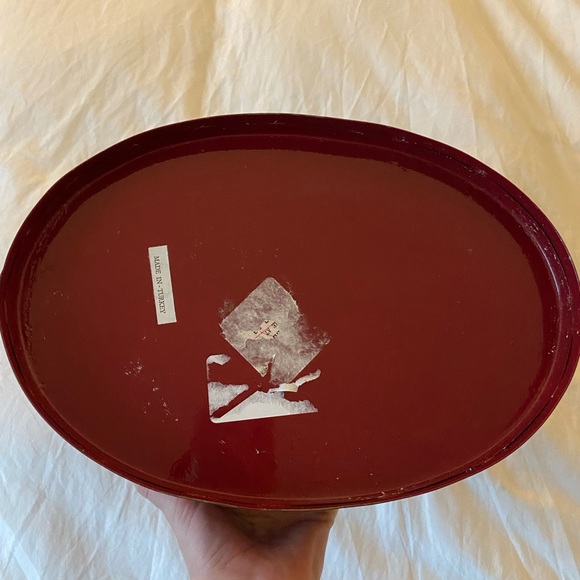 Red Metal Serving Tray - Picture 3 of 3